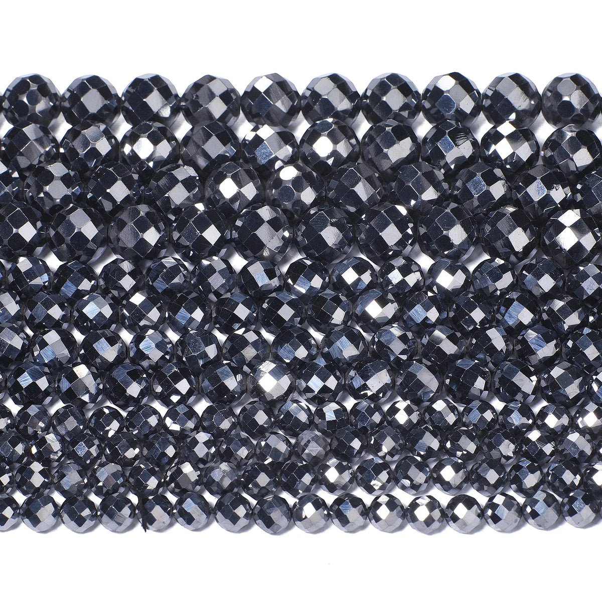 Terahertz Stone Faceted Round Loose Beads 6mm 8mm 10mm | DIY Jewelry