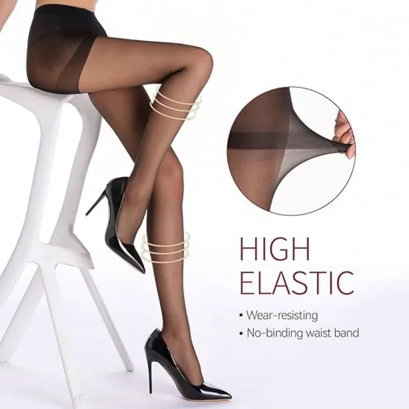 Women's Sheer Control Top Pantyhose 20D Nylon – 2 Pairs