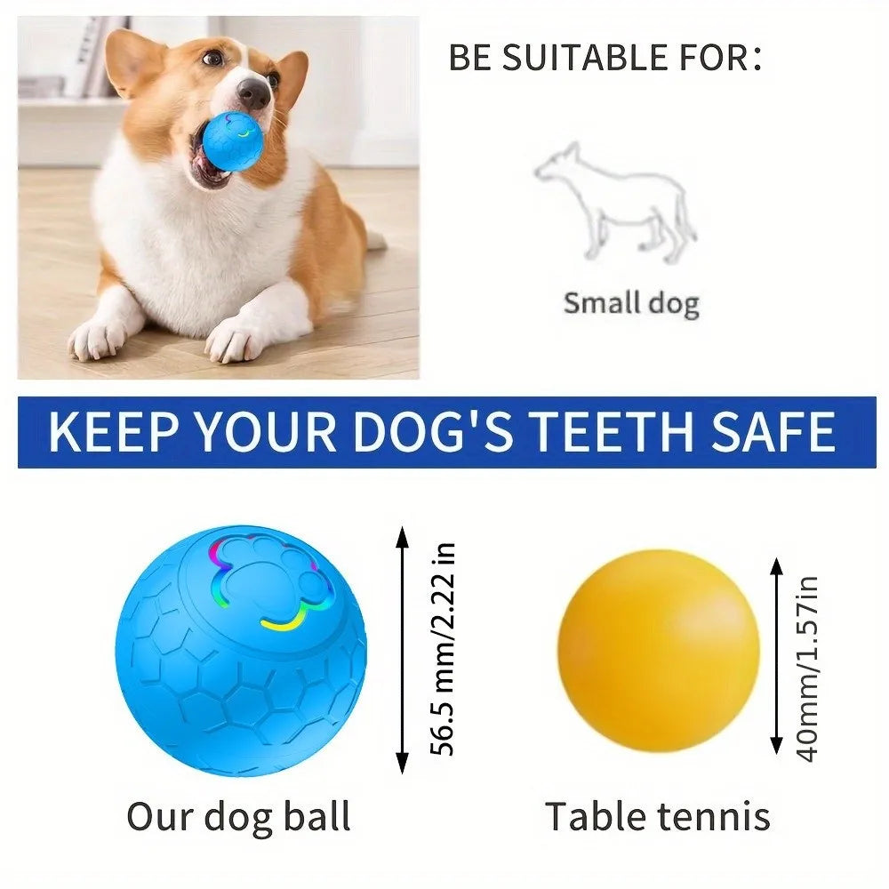 Interactive Auto-Bouncing Dog Ball – USB RGB Rolling Pet Toy