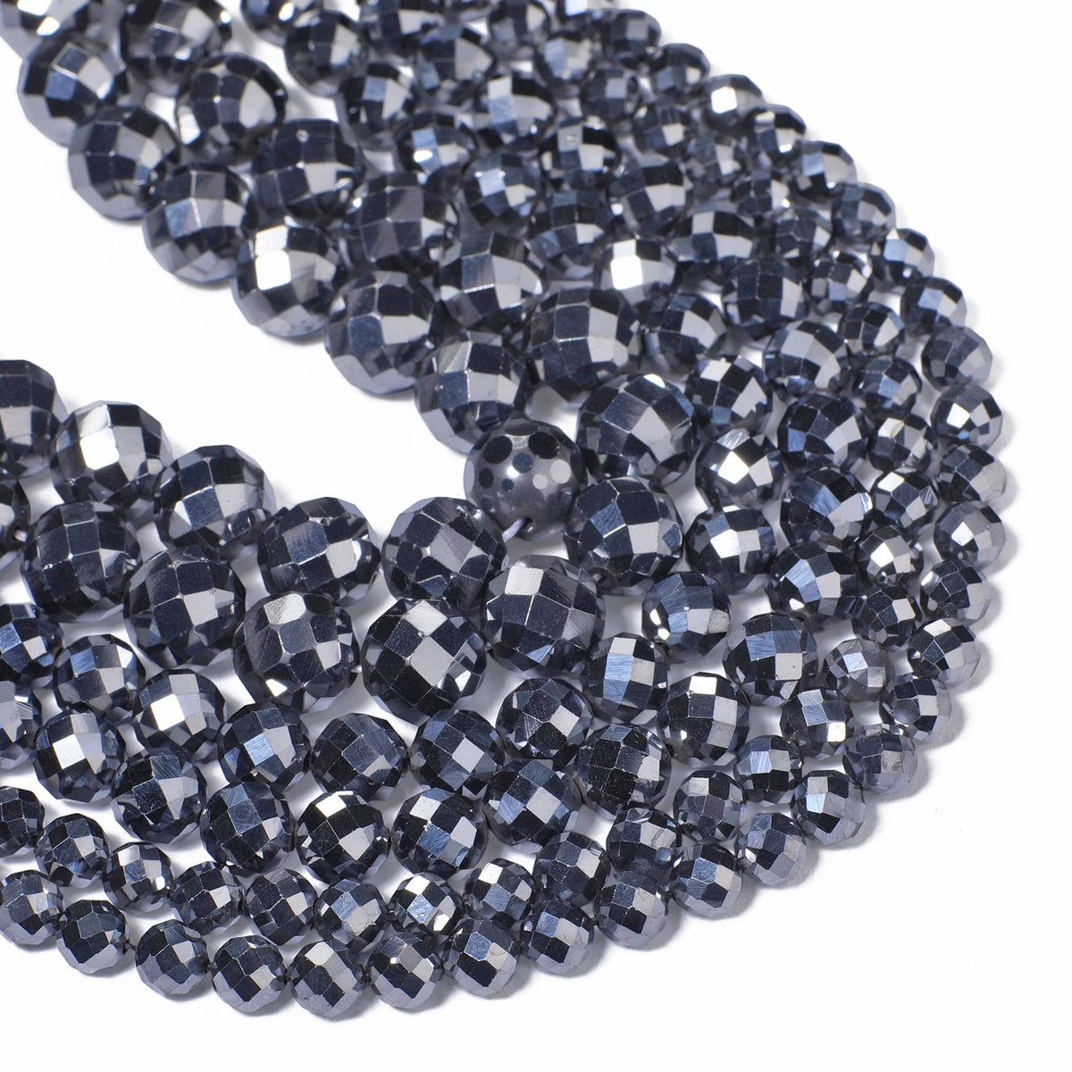 Terahertz Stone Faceted Round Loose Beads 6mm 8mm 10mm | DIY Jewelry