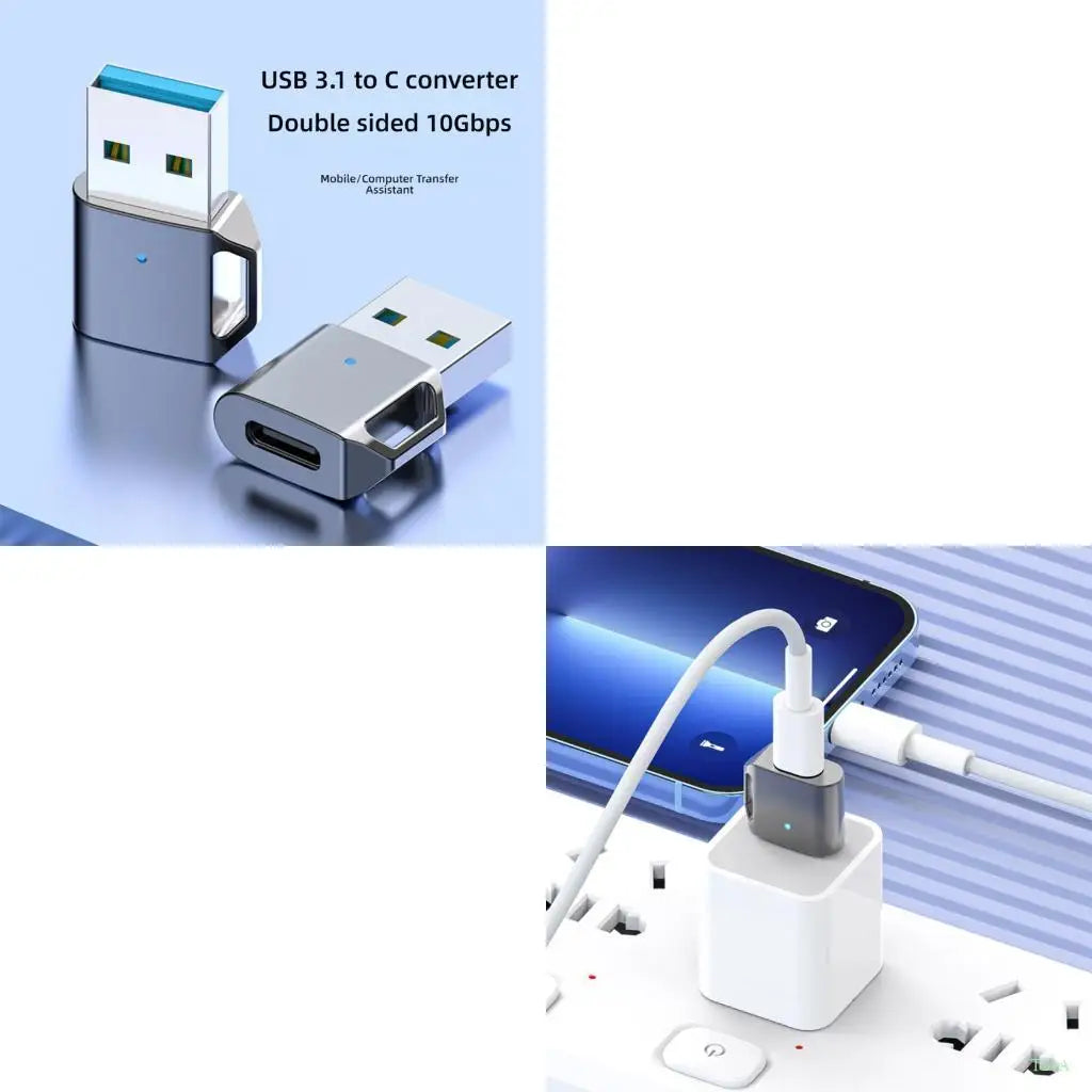 USB-A to USB-C Adapter – 10Gbps Data & 3A Fast Charging
