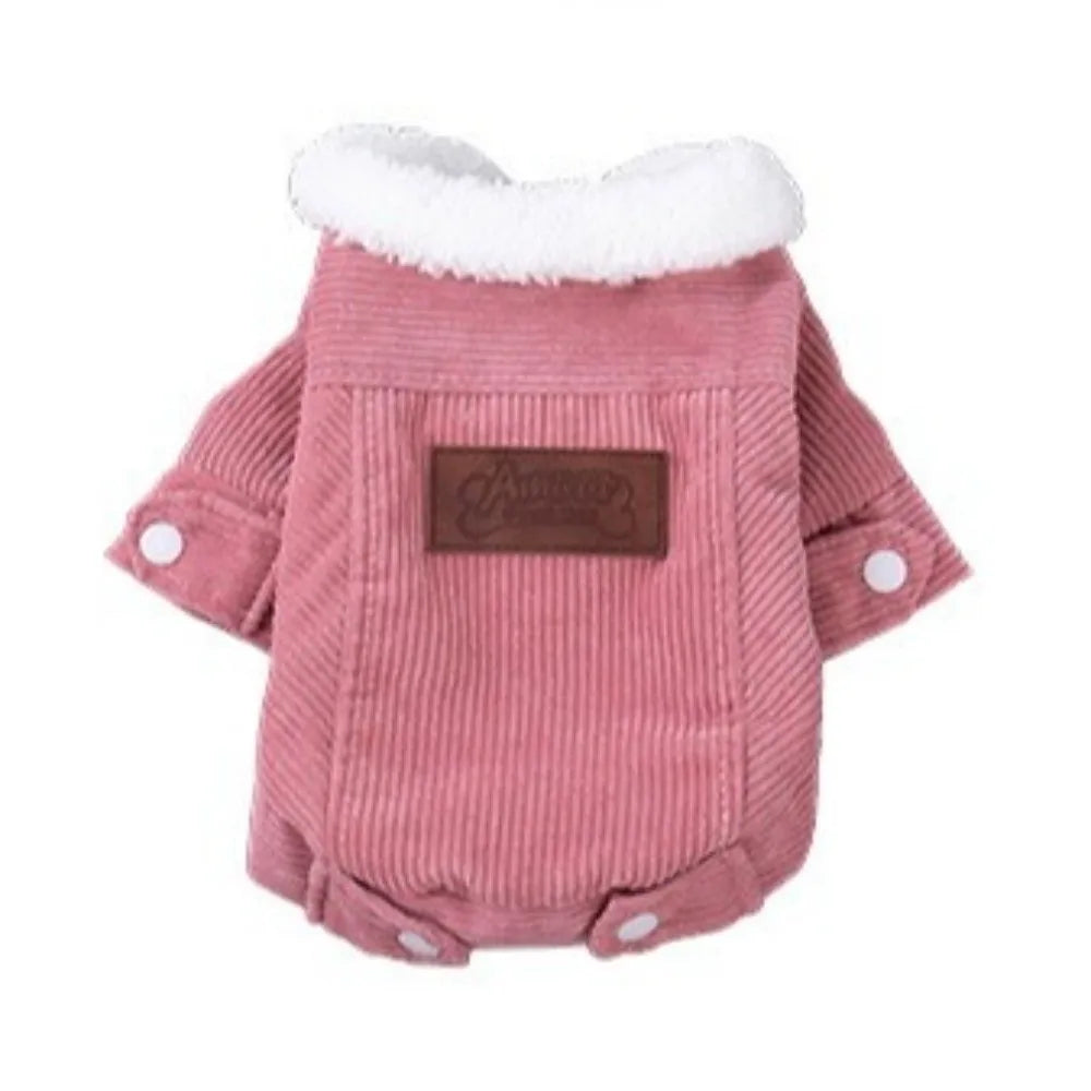 Windproof Fleece Dog Jacket – Warm Winter Coat for Small Dogs