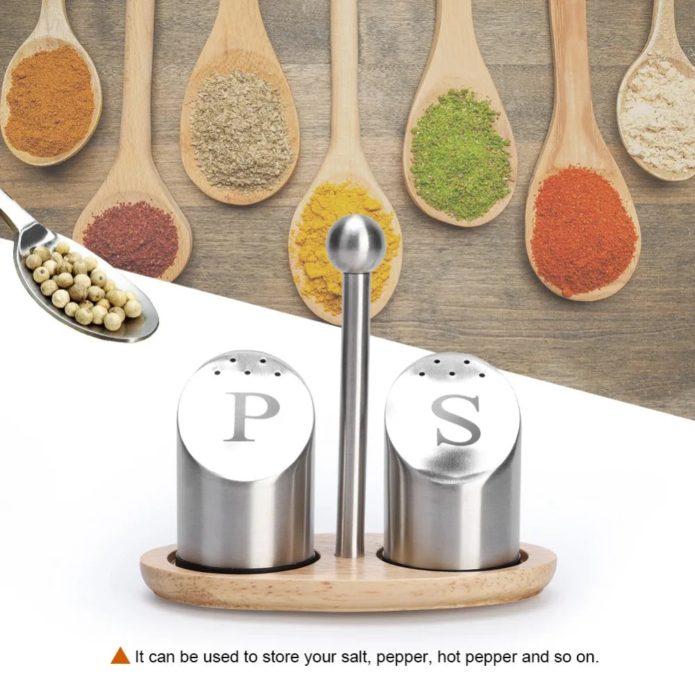 Stainless Steel Spice Jar Set 80ml – 2 Bottles & Holder