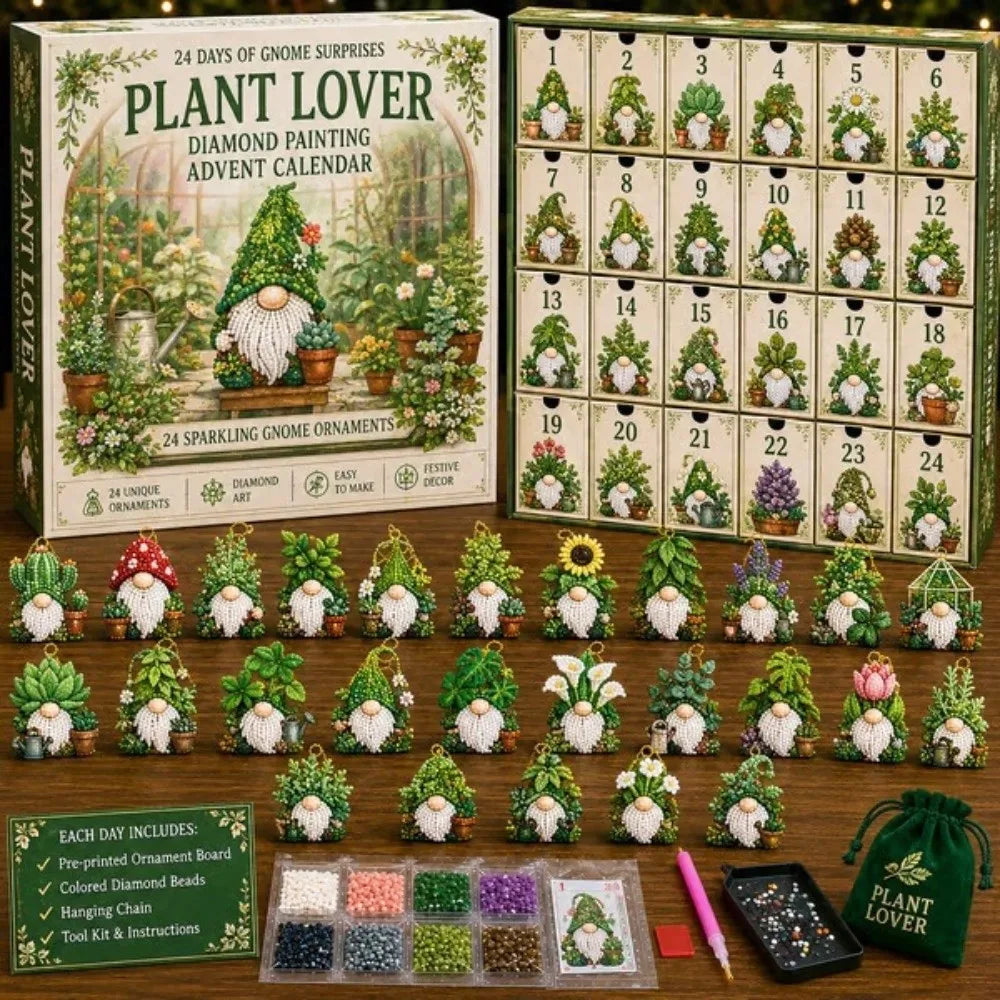 Christmas Gnome Advent Calendar – 24-Day Diamond Art Craft Set