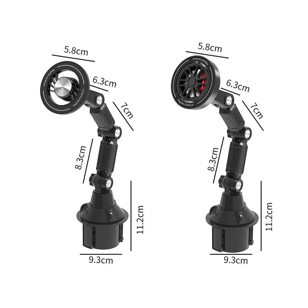 Magnetic Car Phone Mount Cup Holder – 360° Adjustable