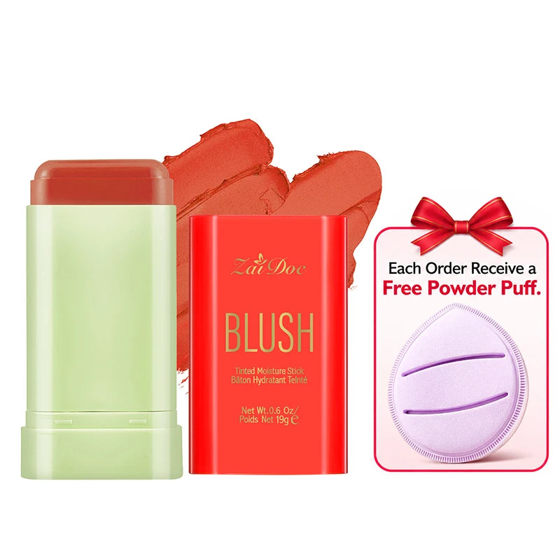 ZaiDoc Blush Stick Set – 9 Matte Shades with Puff Applicator