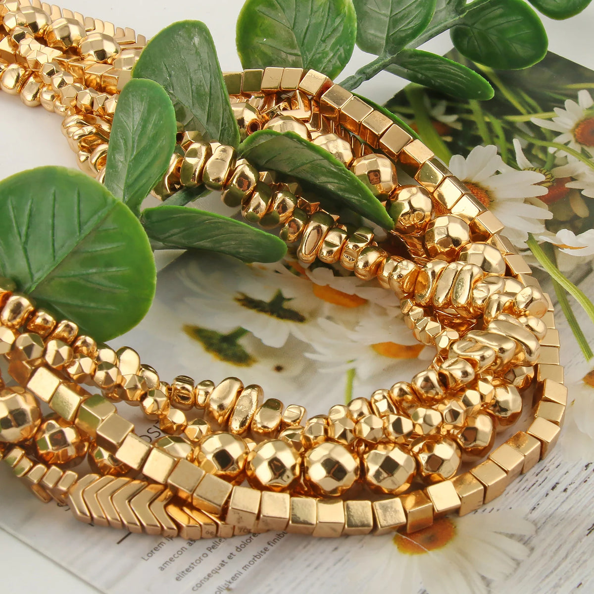 14K Gold Plated Hematite Spacer Beads – DIY Jewelry Making