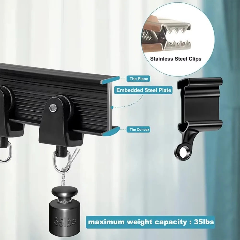 Flexible Bendable Curtain Track Rail 2m/3m – Ceiling & Wall Mount