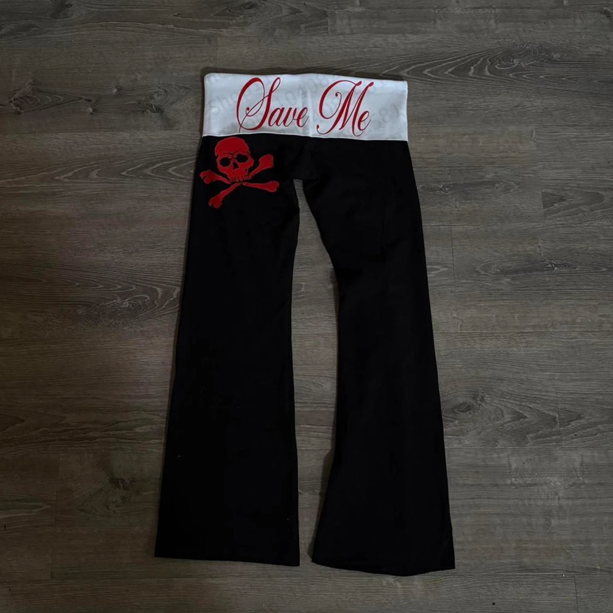 Y2K Gothic Punk Flare Pants – High-Waisted Lace-Up Trousers