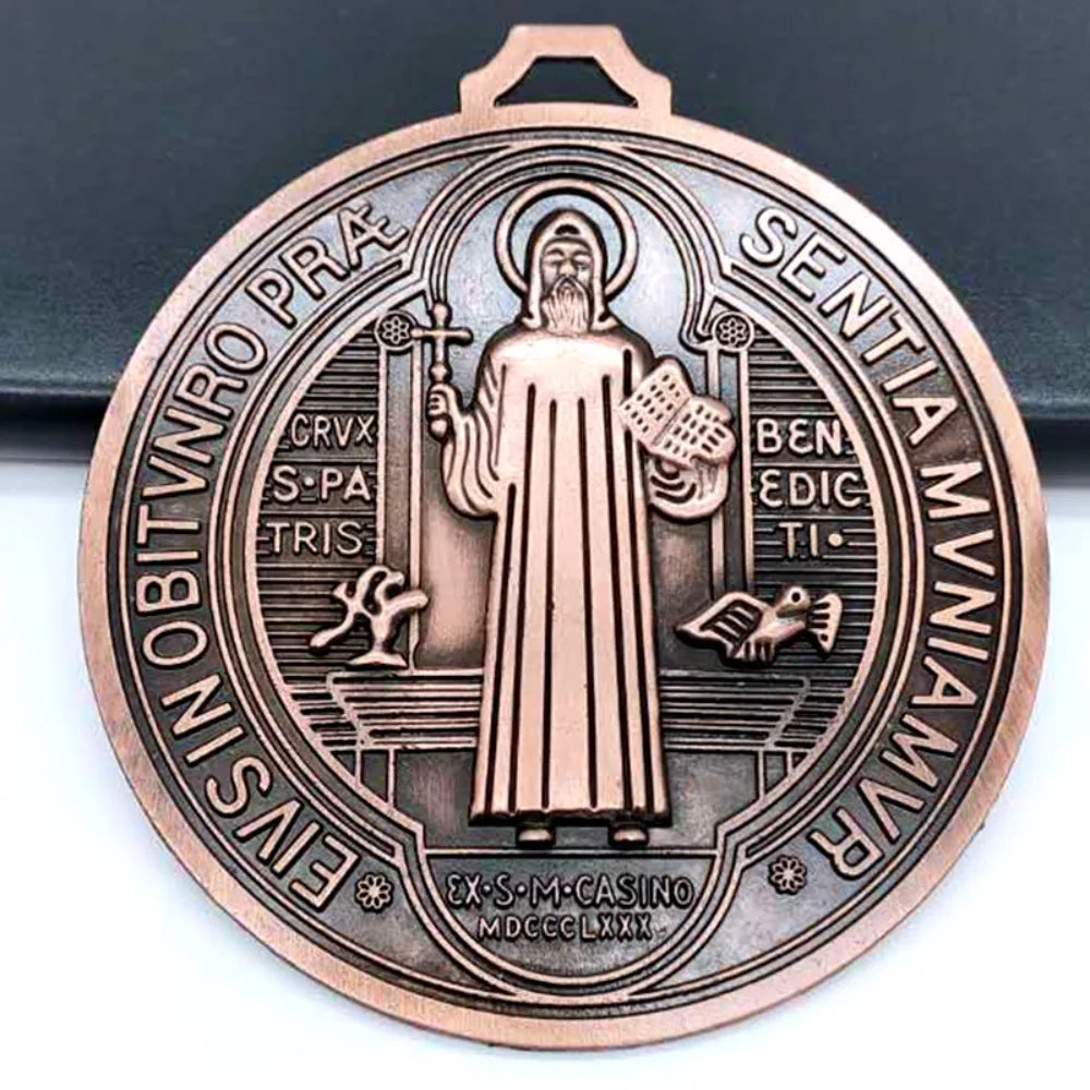 Extra Large Saint Benedict Medal 5-Inch Zinc Alloy Pendant