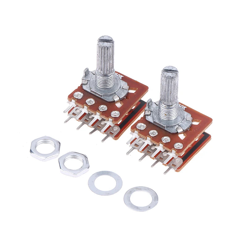 WH148 Dual Channel Potentiometer B50K B100K 8-Pin Flower Shaft