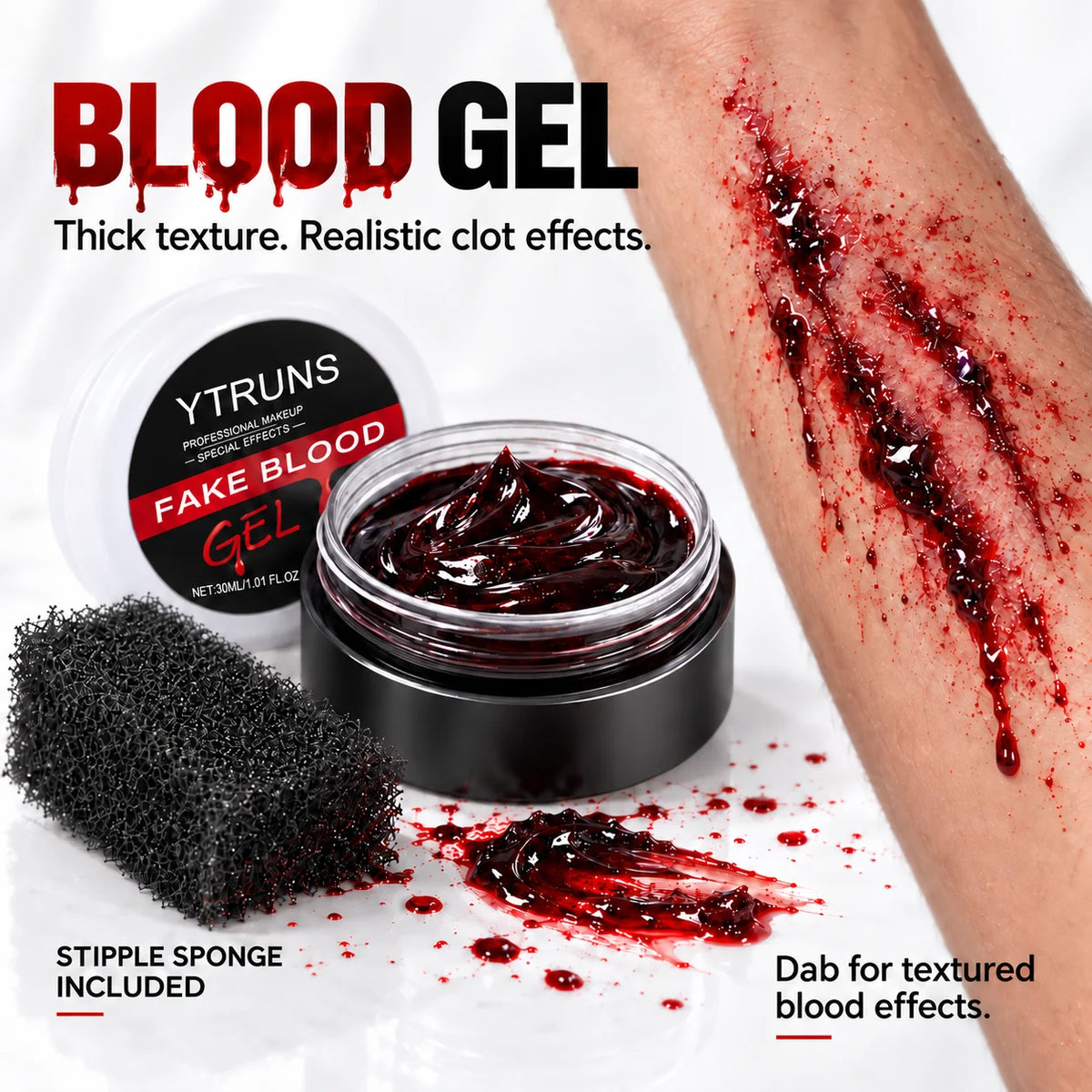 Halloween SFX Makeup Kit – Fake Blood, Scar Wax & Black Lipstick