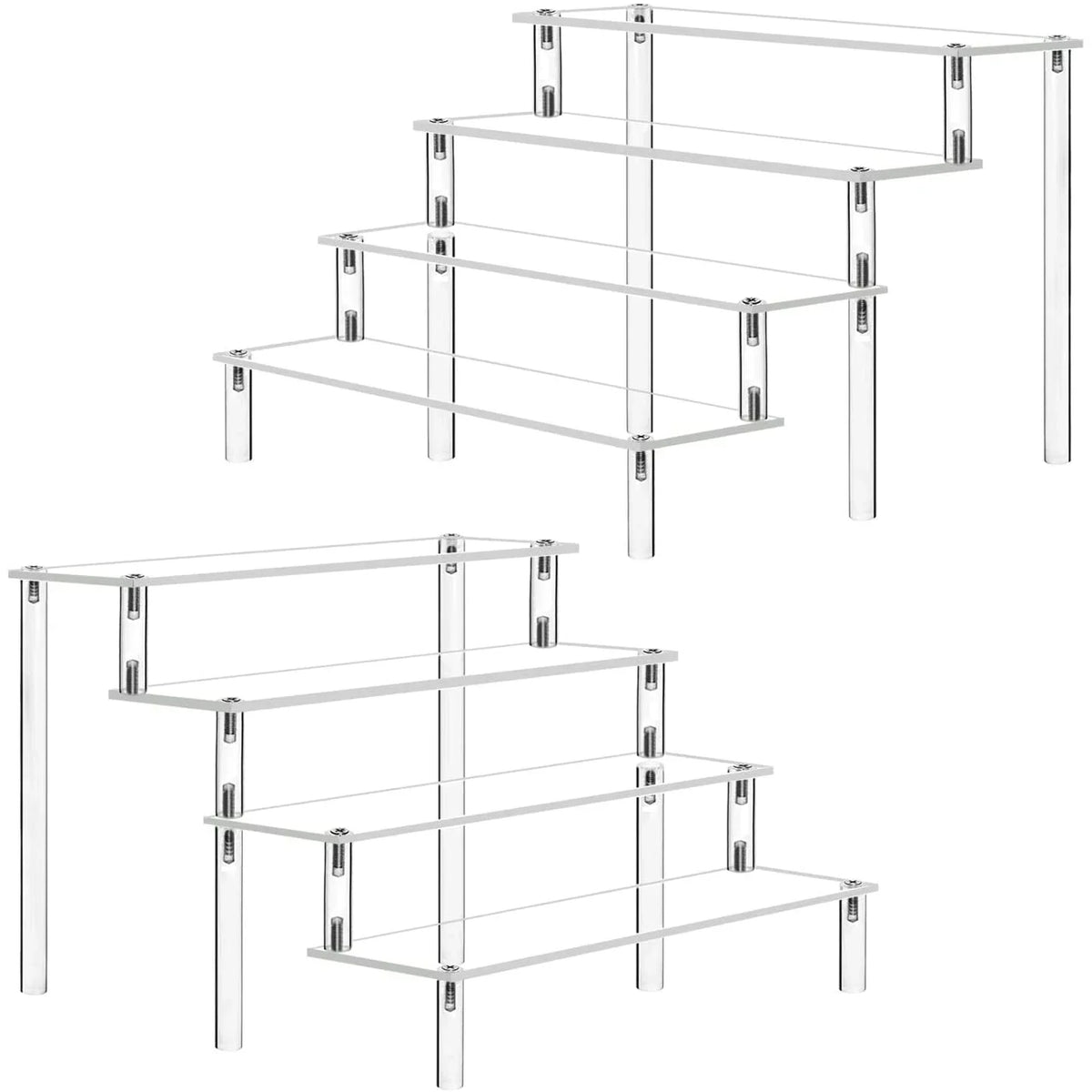 Black Acrylic Display Stand Riser 1–5 Tier Organizer Rack