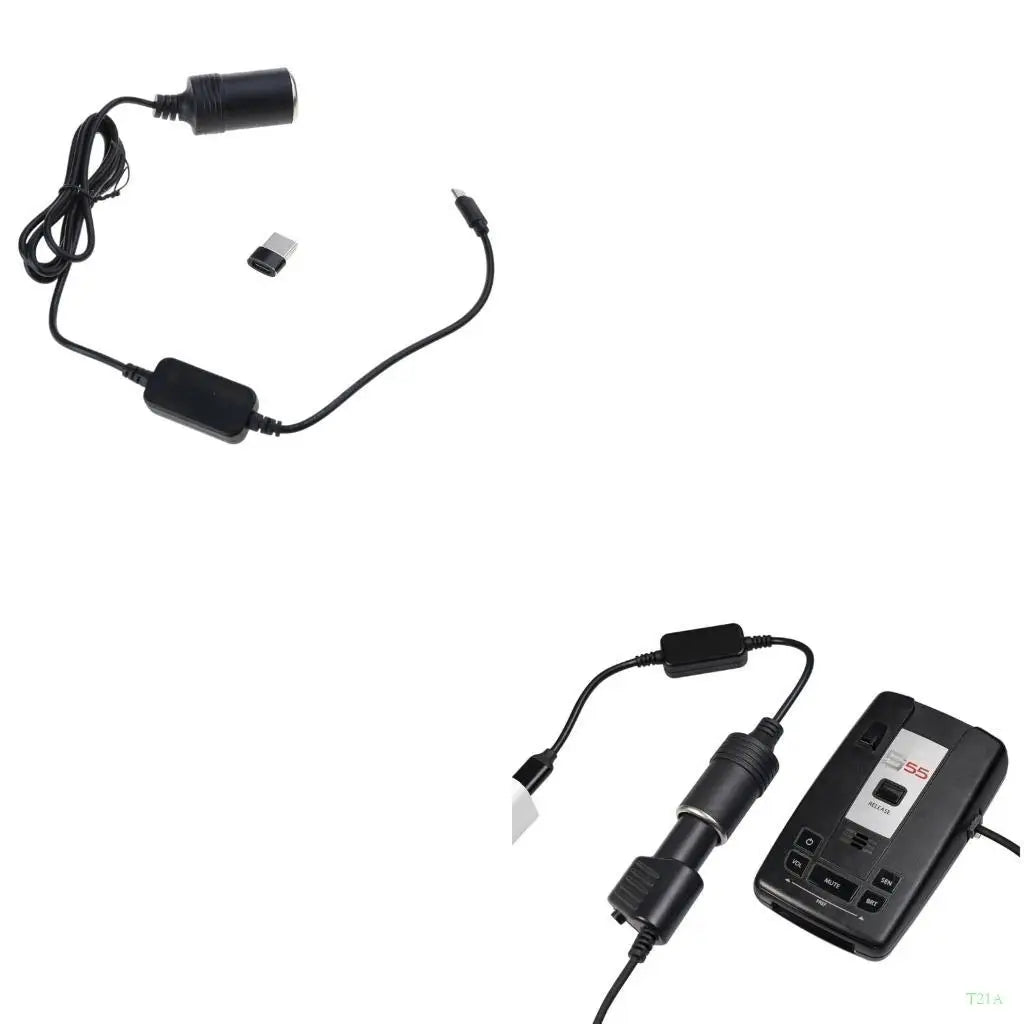 USB-C to 12V Car Socket Adapter Cable | 5V to 12V Converter