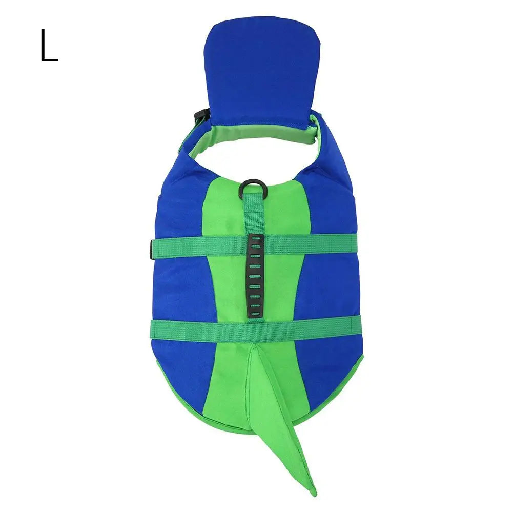 Dog Life Jacket Swim Vest – Buoyancy, Handle & Tail Fin