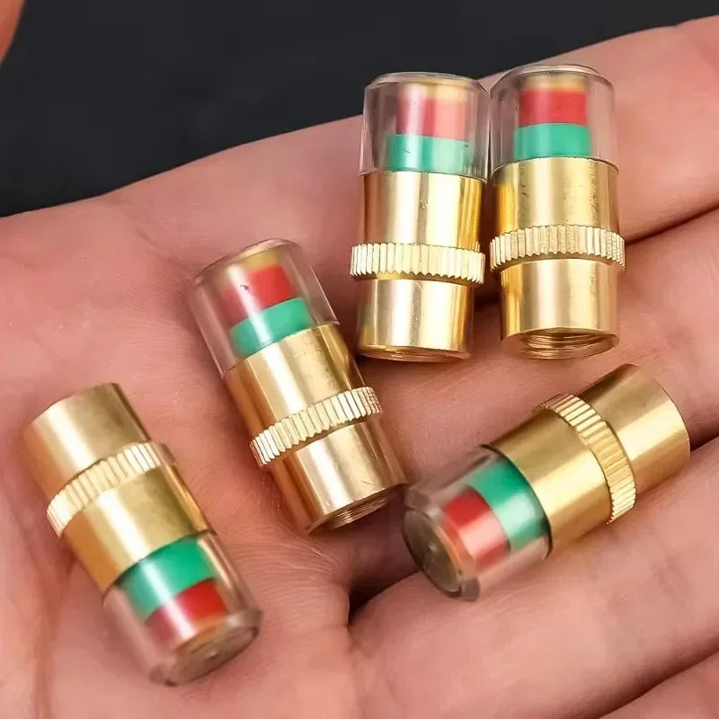 Tire Pressure Indicator Valve Caps – Color Alert, 1 or 8 Pack