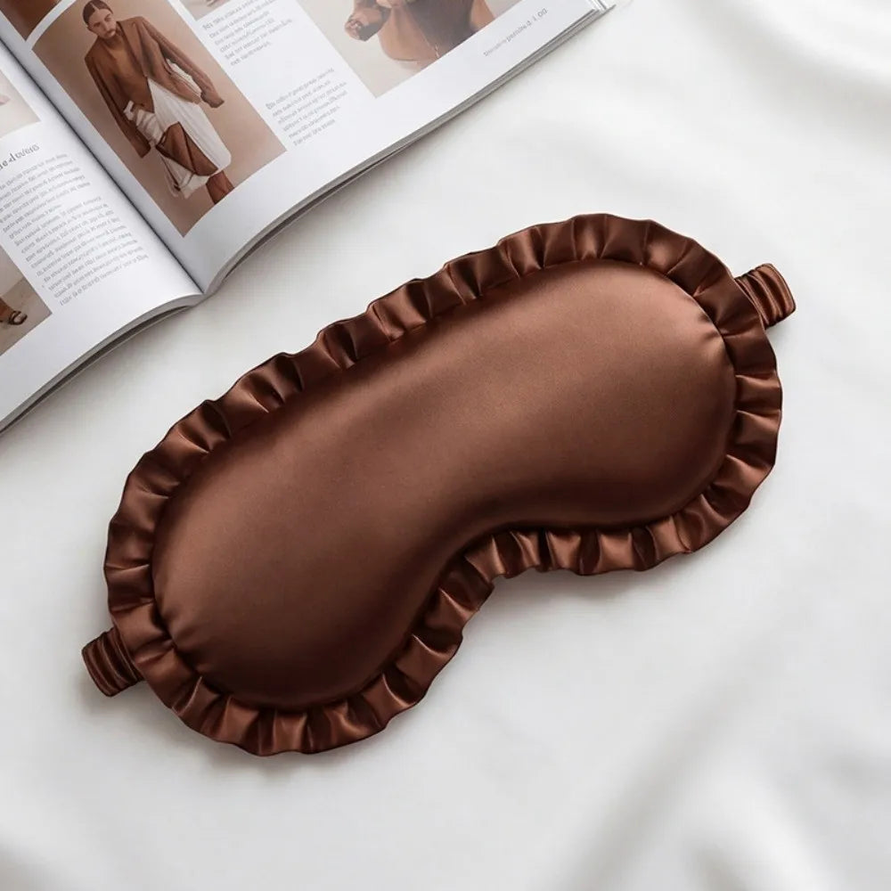 Silk Ruffle Sleep Eye Mask – Soft Breathable Light Blocking