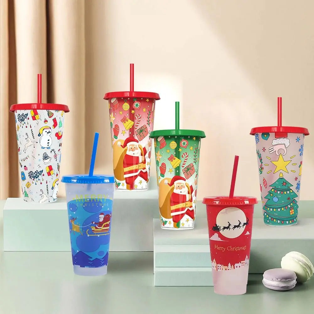 Color Changing Tumbler Cup 710ml – BPA-Free Reusable Straw
