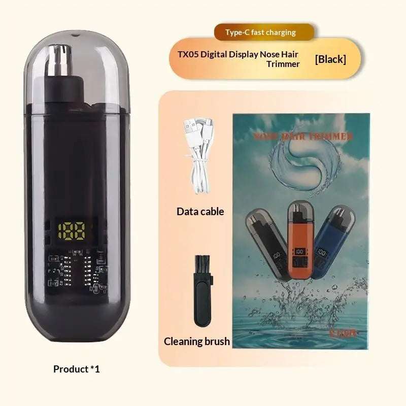 USB Rechargeable Nose & Ear Hair Trimmer – Quiet & Compact