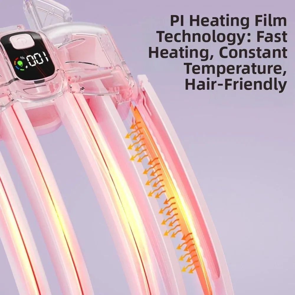 Rechargeable Heated Volumizing Hair Clip – LCD, Cordless Styling