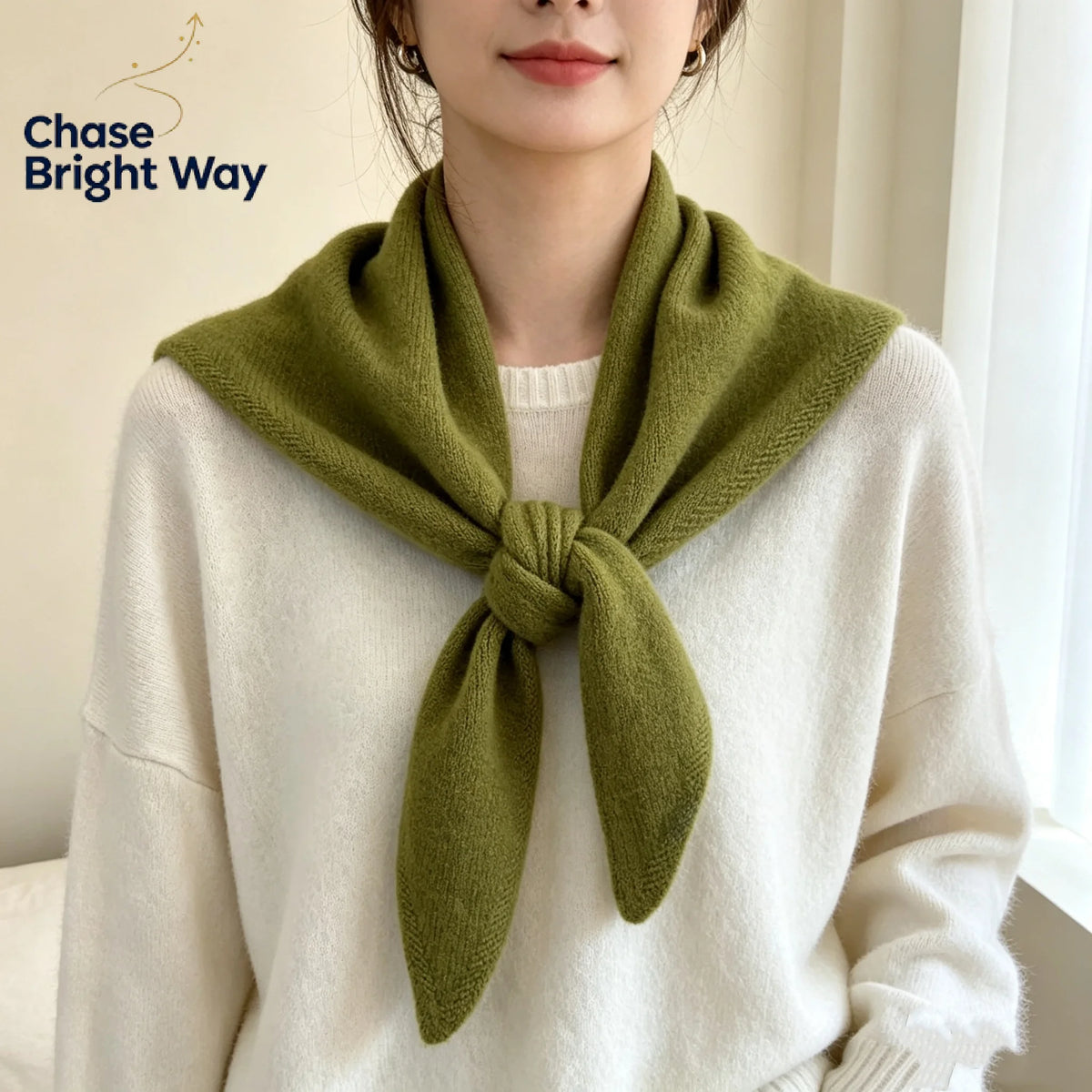 Women's Soft Knit Triangle Scarf – Warm Neck Shawl & Head Wrap