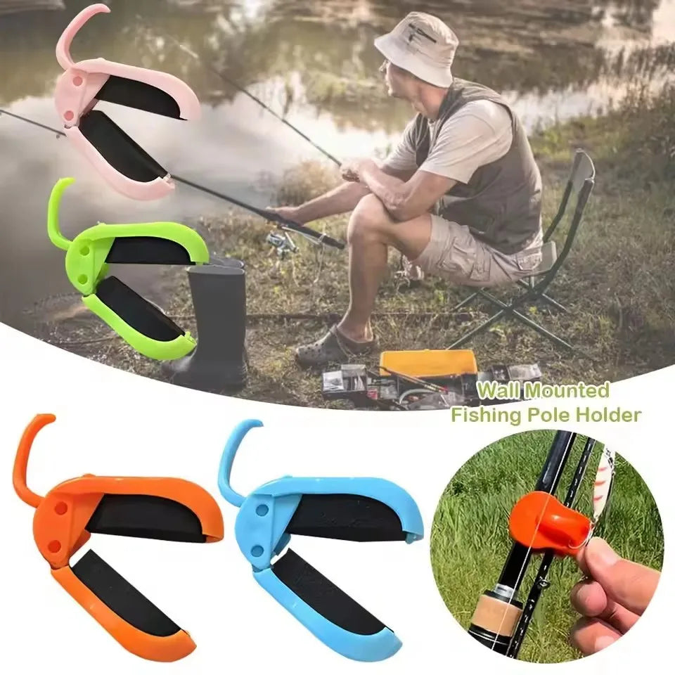 Wall Mount Fishing Rod Holder Clips – 2-Pack Pole Fixer Straps
