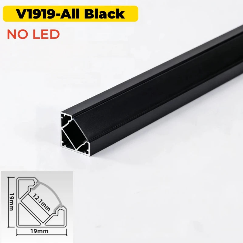 V-Shape 45° Corner LED Aluminum Channel Profile with Diffuser