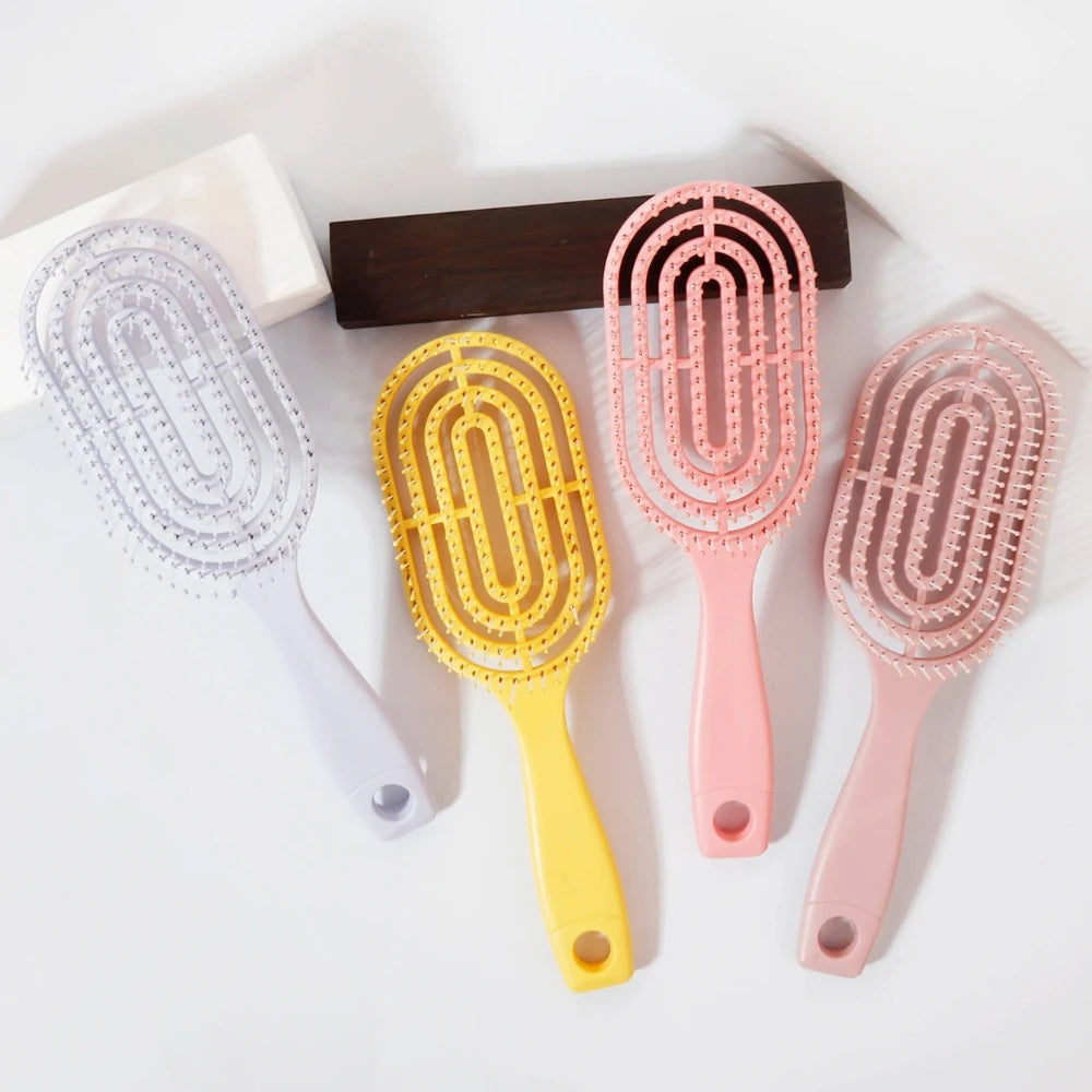 Oval Elastic Loop Scalp Massage Comb for Hair & Wigs