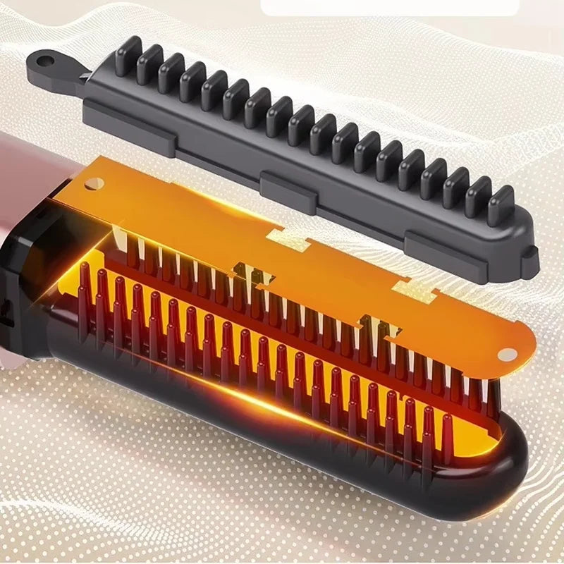 Wireless Hair Straightener Comb – Cordless, 30-Sec Heat