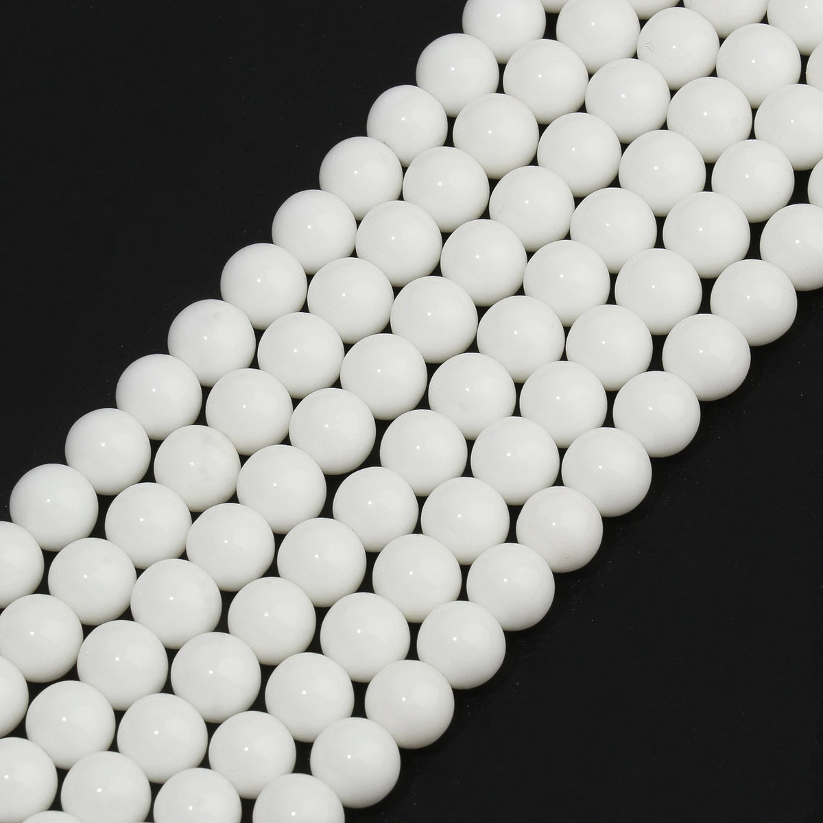 White Onyx Natural Stone Round Beads for Jewelry Making 4–12mm