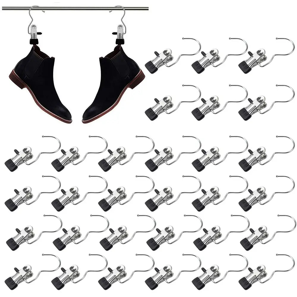 30-Pack Stainless Steel Hanger Clips – Multipurpose Clothes Pins