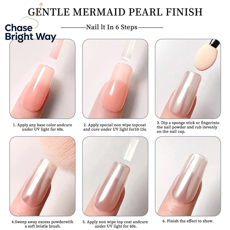 Aurora Chrome Nail Powder – Orange Mirror Glitter Pigment