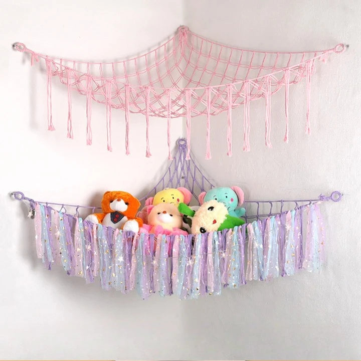 Triangle Wall Hanging Toy Net – Kids Room Storage Hammock