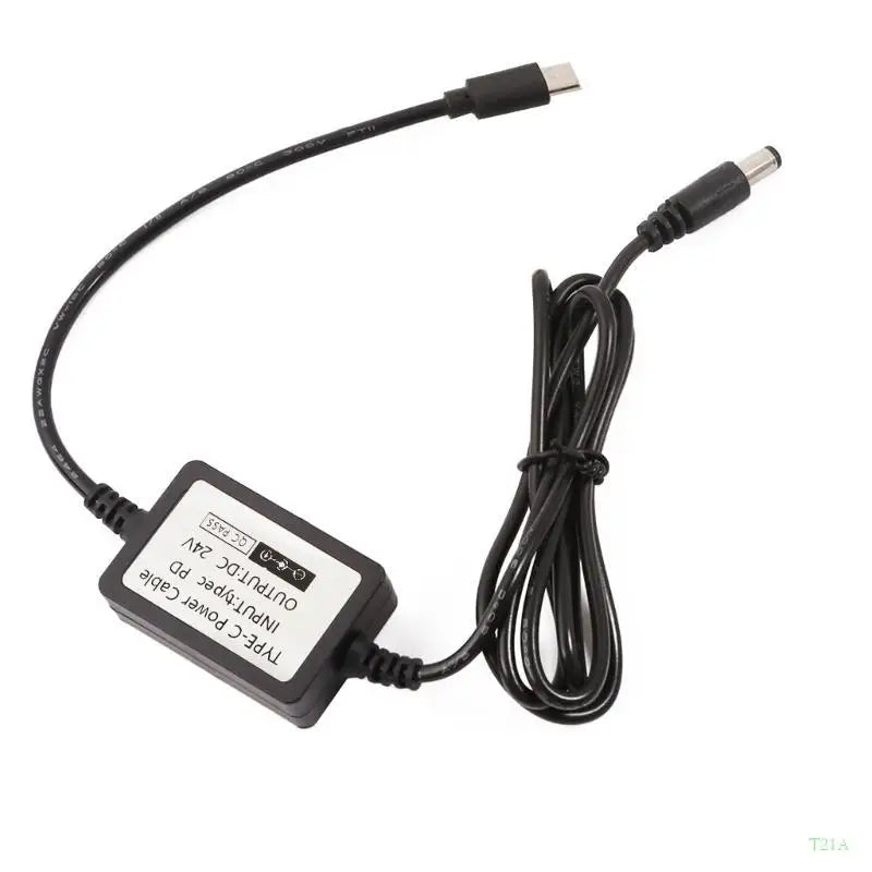 USB-C to DC 24V Power Cable 5.5x2.1mm – 115cm PD Cable