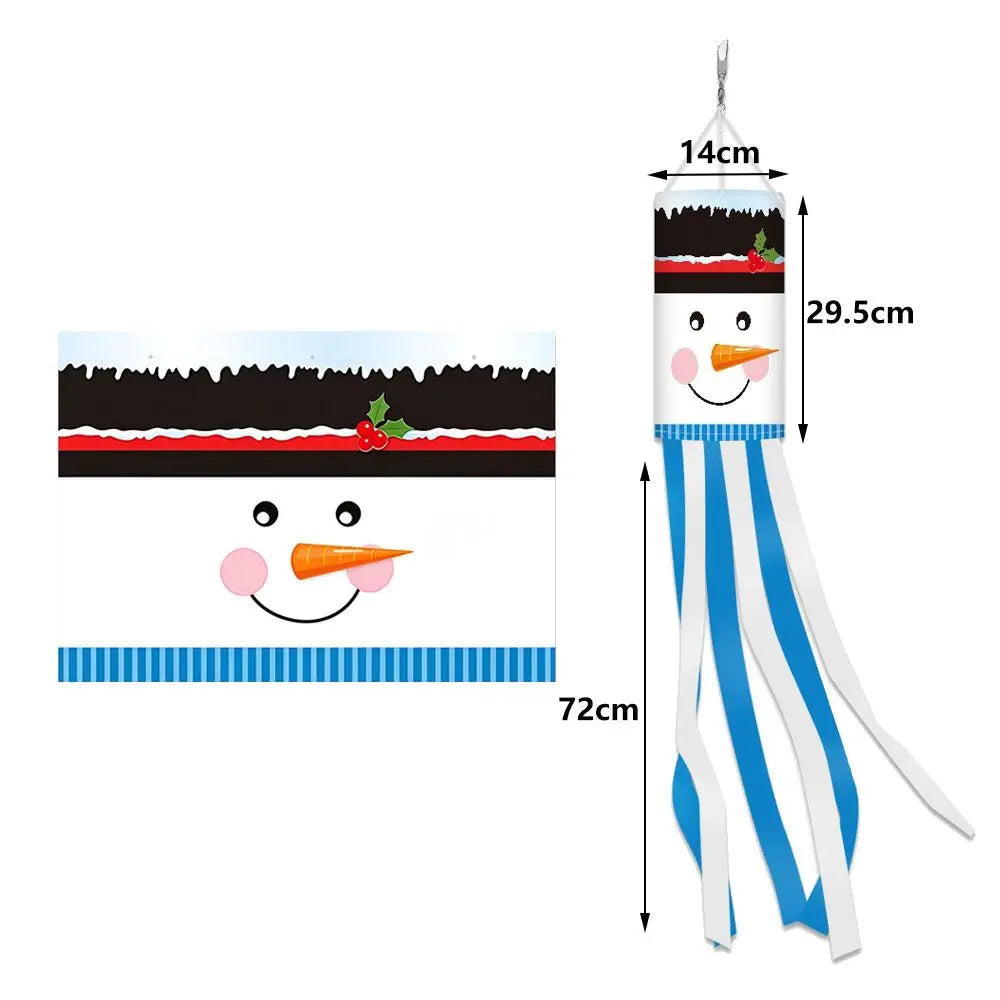 Christmas Windsock Flag – Santa Snowman Reindeer Yard Banner