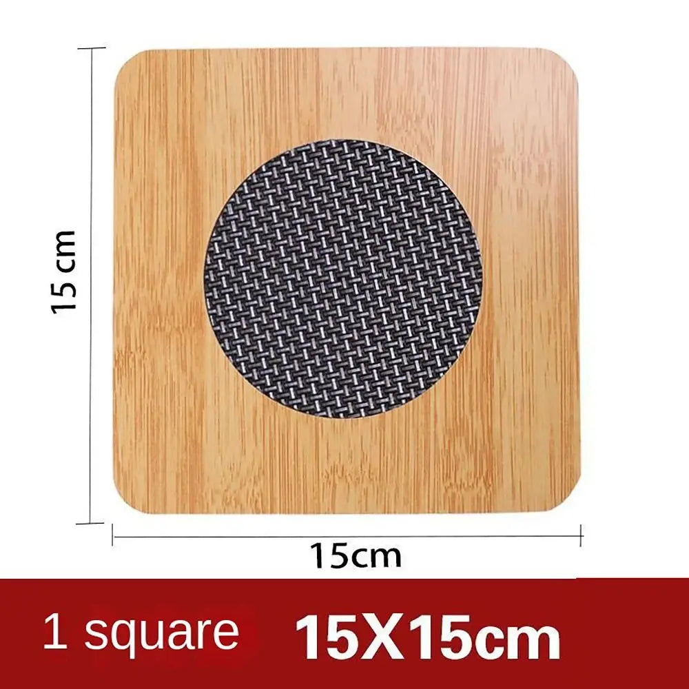 Wooden Heat Pad Anti-Slip Coaster – Round & Square Pot Holder