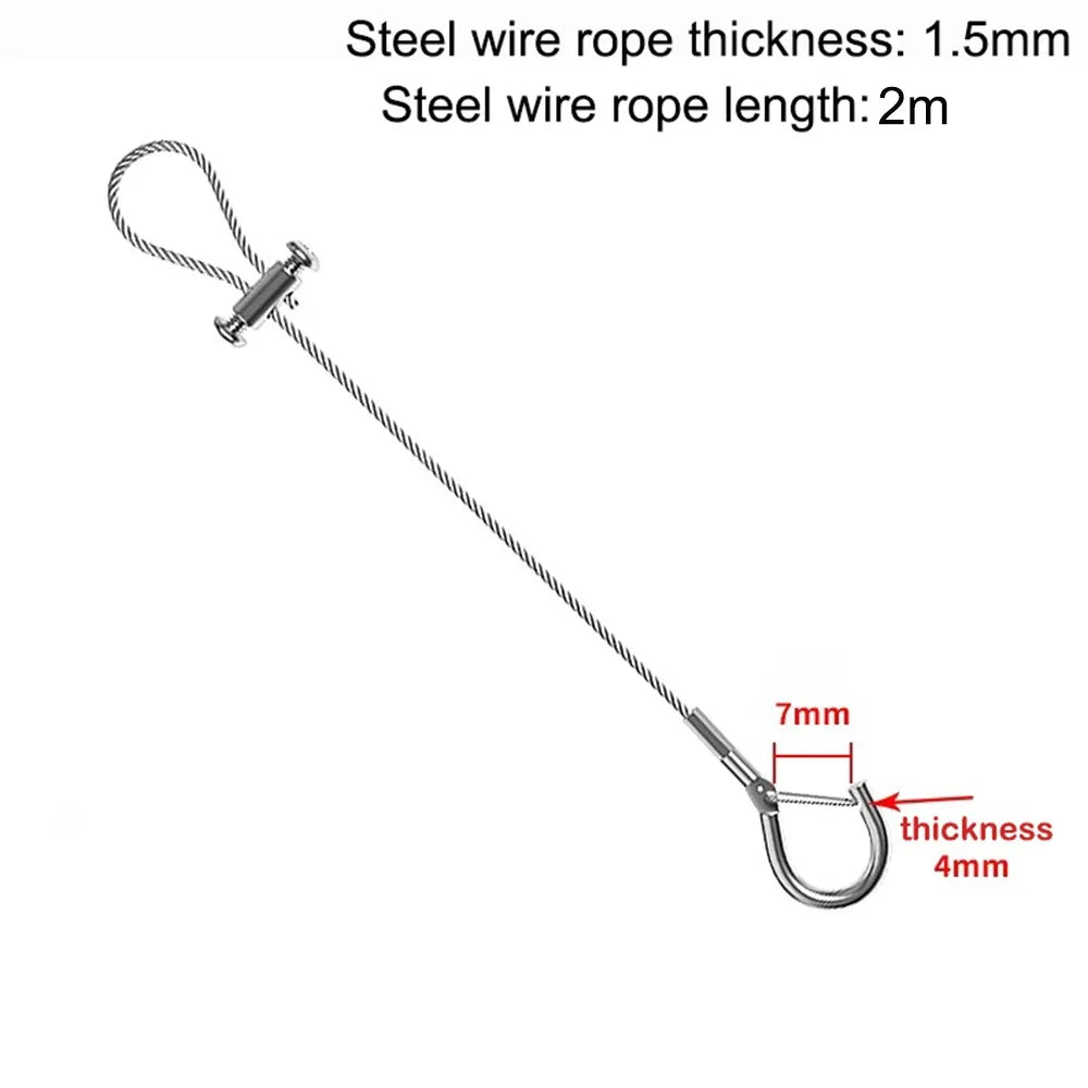 Adjustable Stainless Steel Wire Rope – Locking Suspension Lanyard