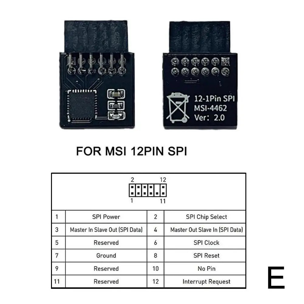 TPM 2.0 Security Module 12/14/18/20-Pin LPC – ASUS MSI GIGABYTE