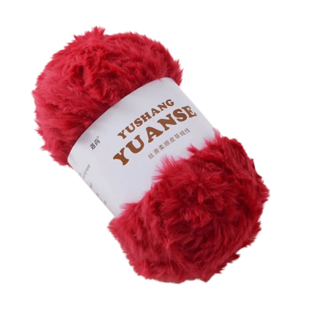 100g Faux Mink Fur Yarn – Soft Long Pile Knitting & Crochet