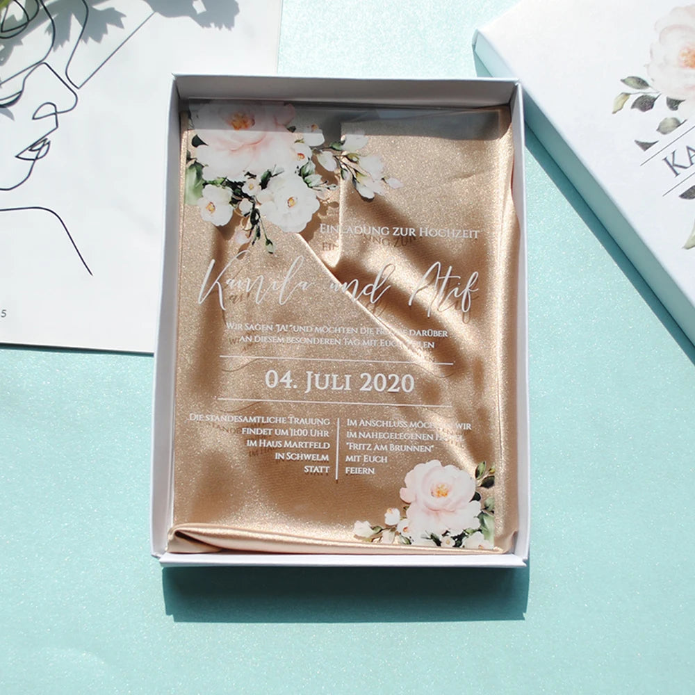 Transparent PVC Wedding Invitation Cards | Personalized 10Pcs