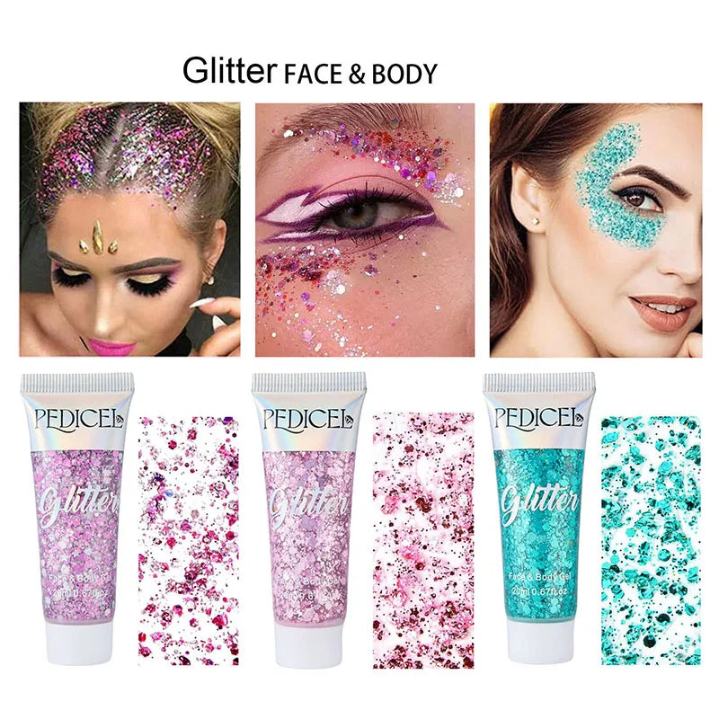 SAKSRAAR Mermaid Body Glitter Gel Cream – 6 Colors Face & Body