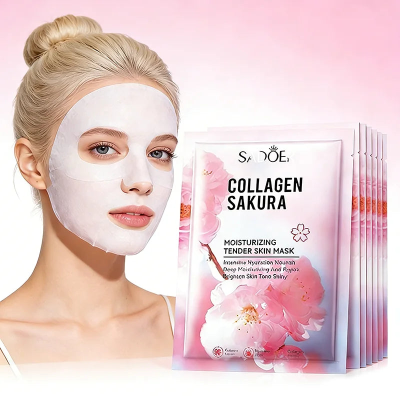 SADOER Sakura Face Sheet Mask – Hydrating & Brightening 5-Pack