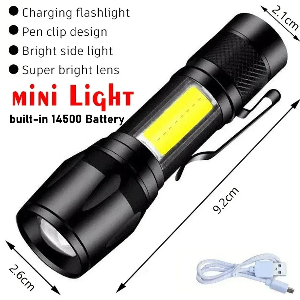 USB-C Rechargeable LED Flashlight – 1500M High Power Torch