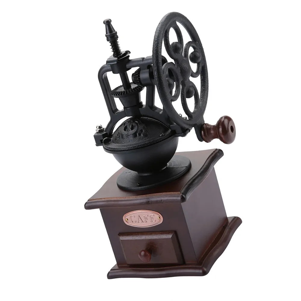 Wooden Manual Coffee Grinder – Ceramic Burr Hand Crank Mill