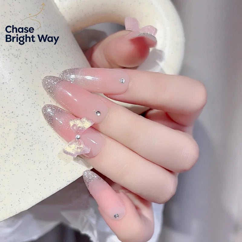 30-Pc Glitter Bow Resin Nail Art Charms – DIY Nail Decoration
