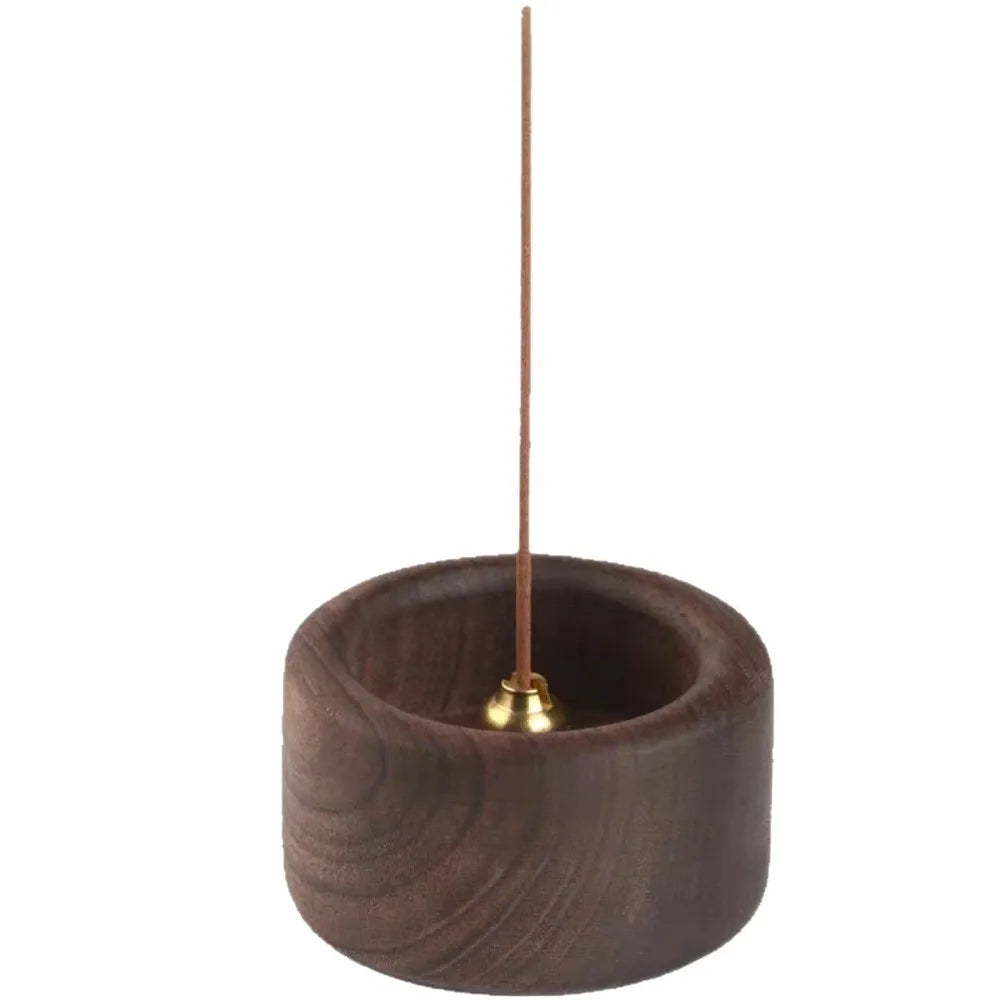 Mini Wooden Incense Censer Base – Retro Handmade Aroma Tray