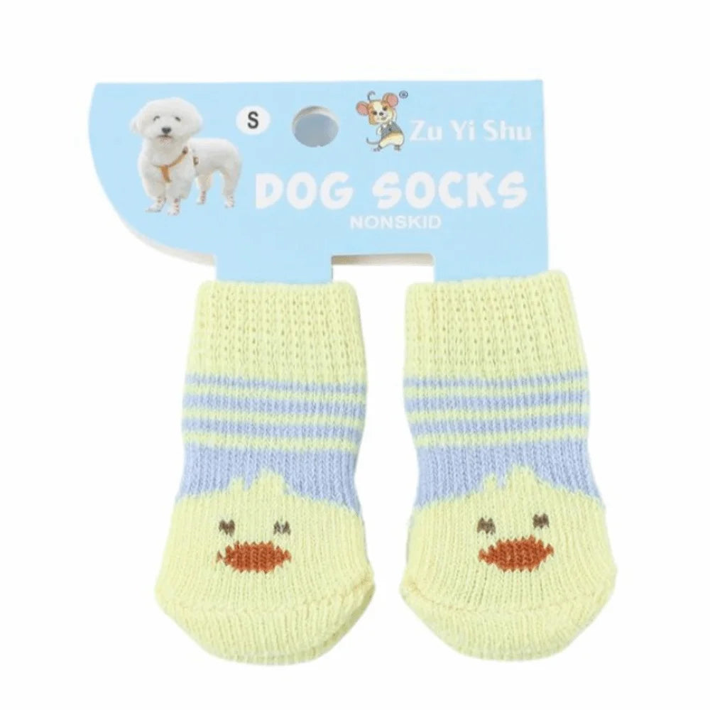 Non-Slip Cotton Dog Socks – Warm Booties for Small Breeds