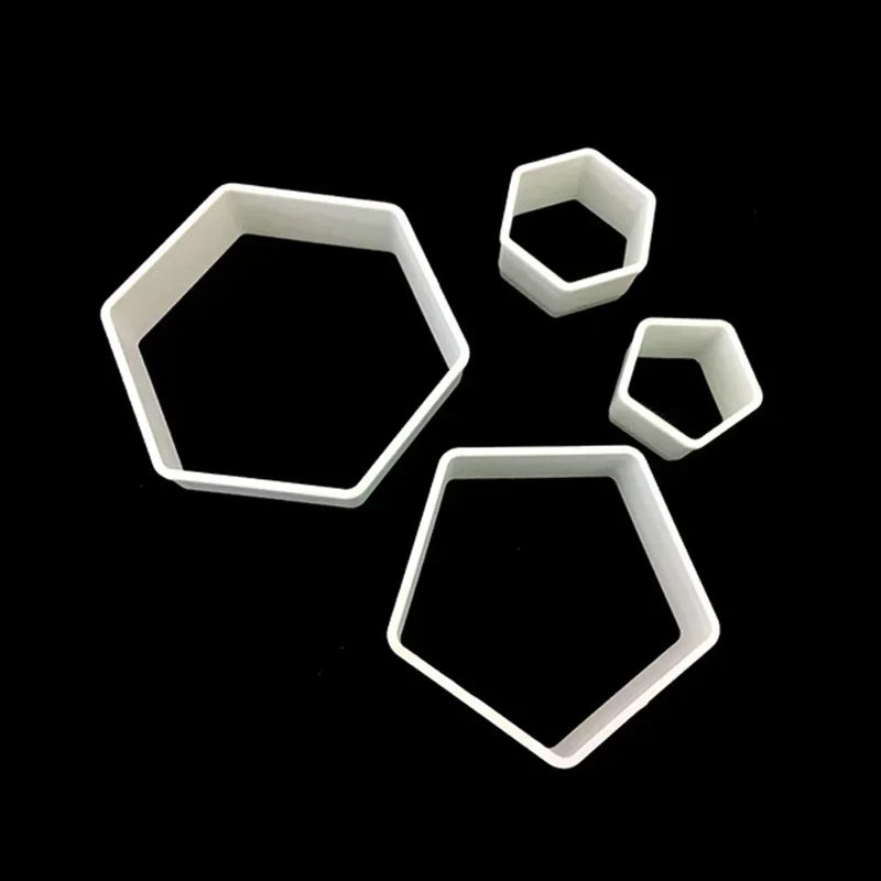 Soccer Ball Cookie Cutters – 4-Size Hexagon Fondant Mold Set