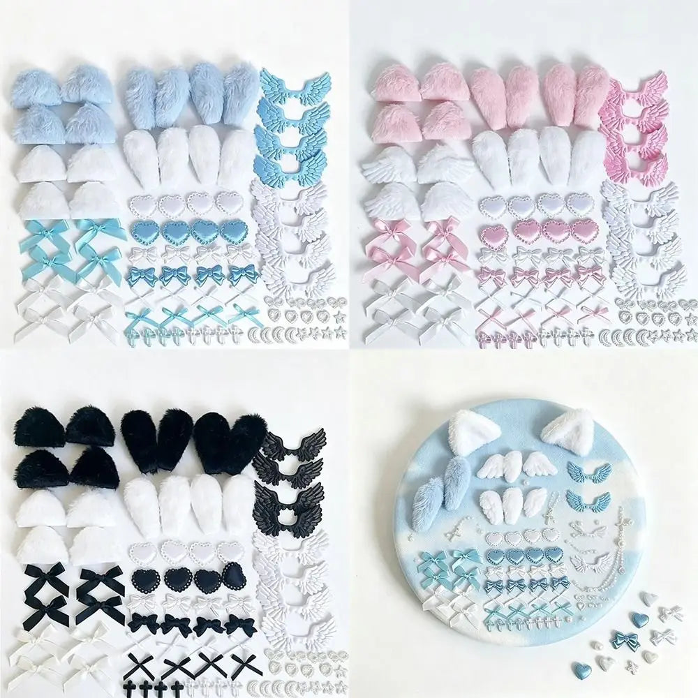 80-Piece Ribbon Bow DIY Craft Kit – Fabric Lace & Ear Accents