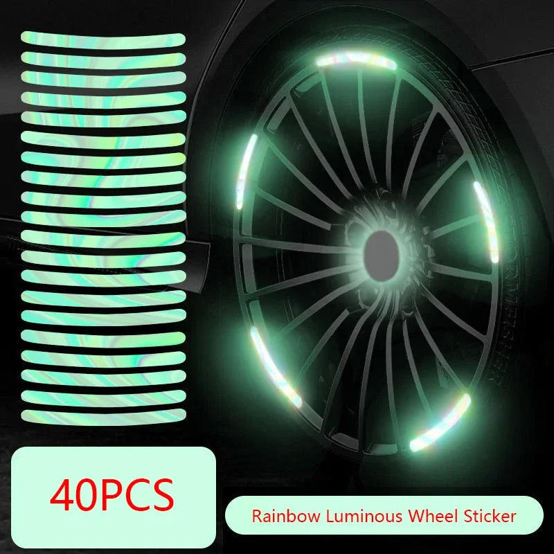 Wheel Rim Reflective Stickers – Car Bike Motorcycle 20/40Pcs